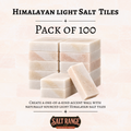 Light Himalayan Salt Tiles 8x4x1 inch, Pack of 100