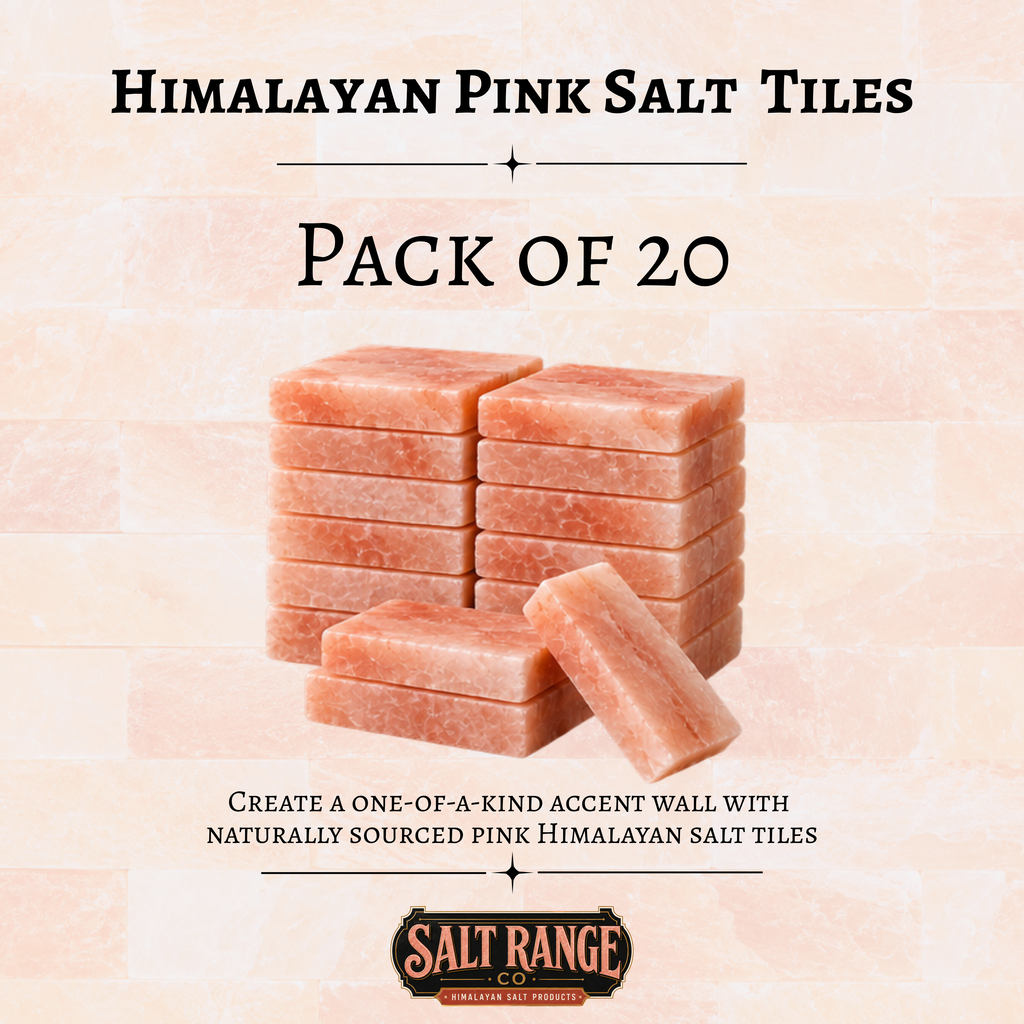 Himalayan Pink Salt Tiles 8x4x1 inch, Pack of 20