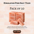 Himalayan Pink Salt Tiles 8x4x1 inch, Pack of 20