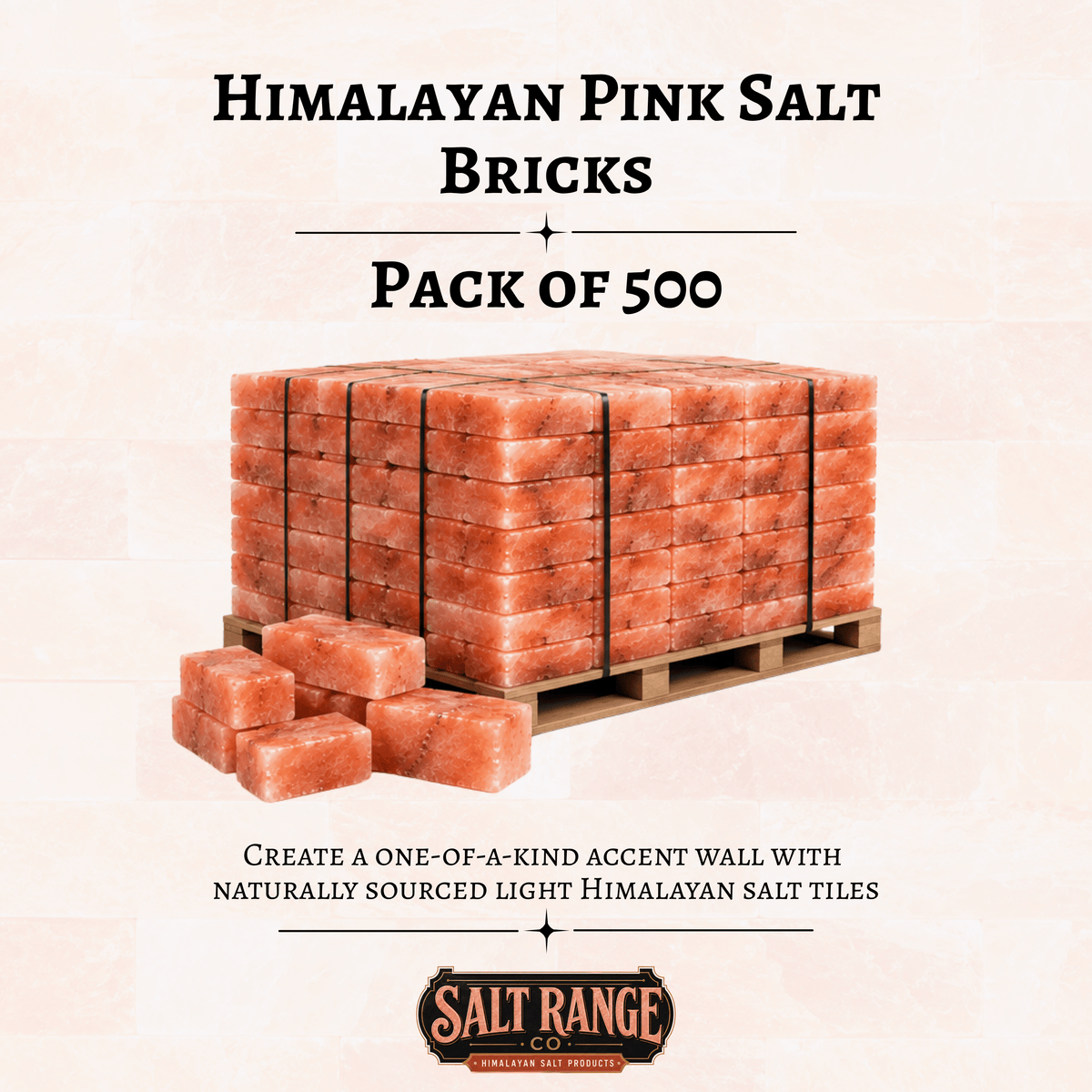 Himalayan Pink Salt Bricks 8x4x2 inch, Pack of 500