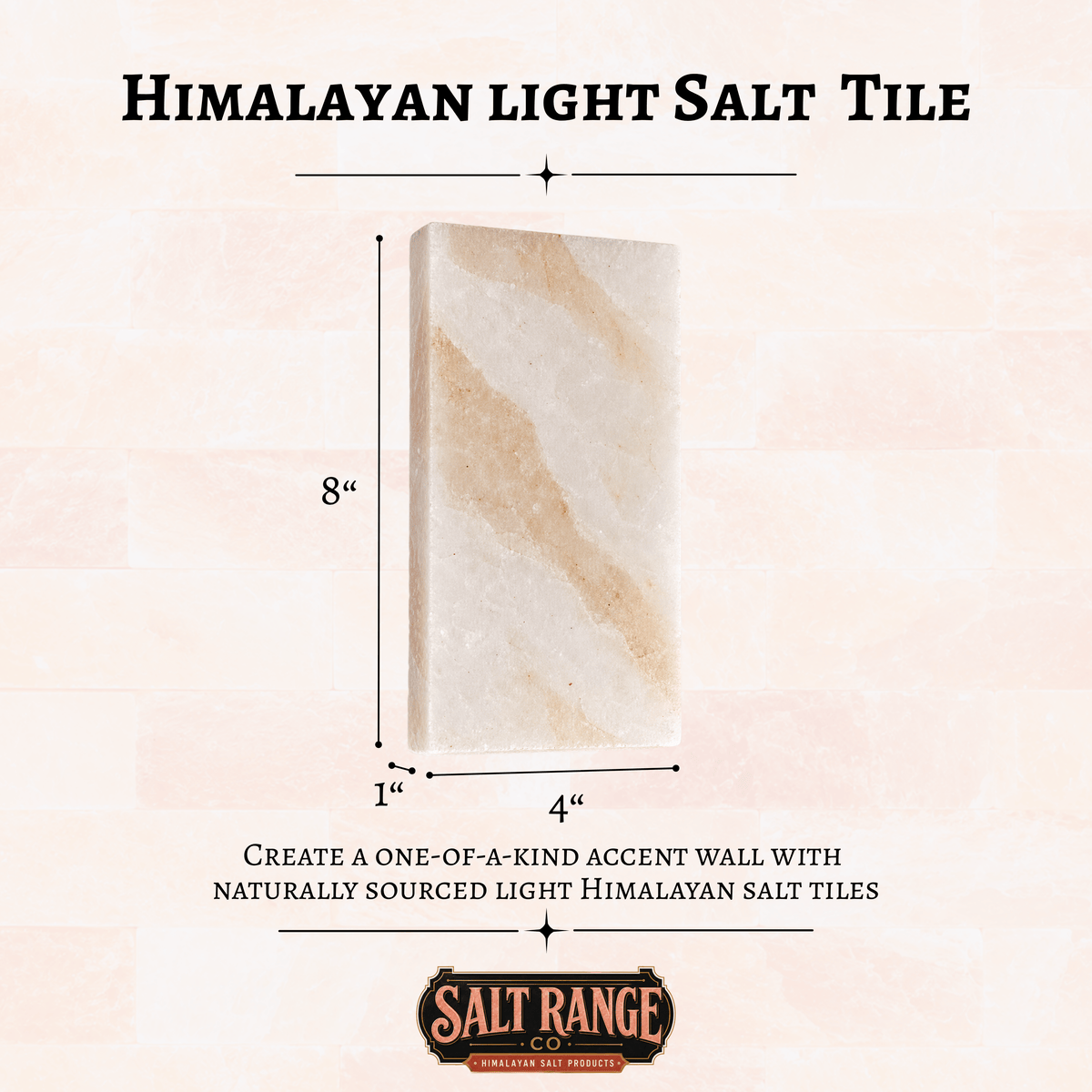 Light Himalayan Salt Tiles 8x4x1 inch, Pack of 1000 – photo 2