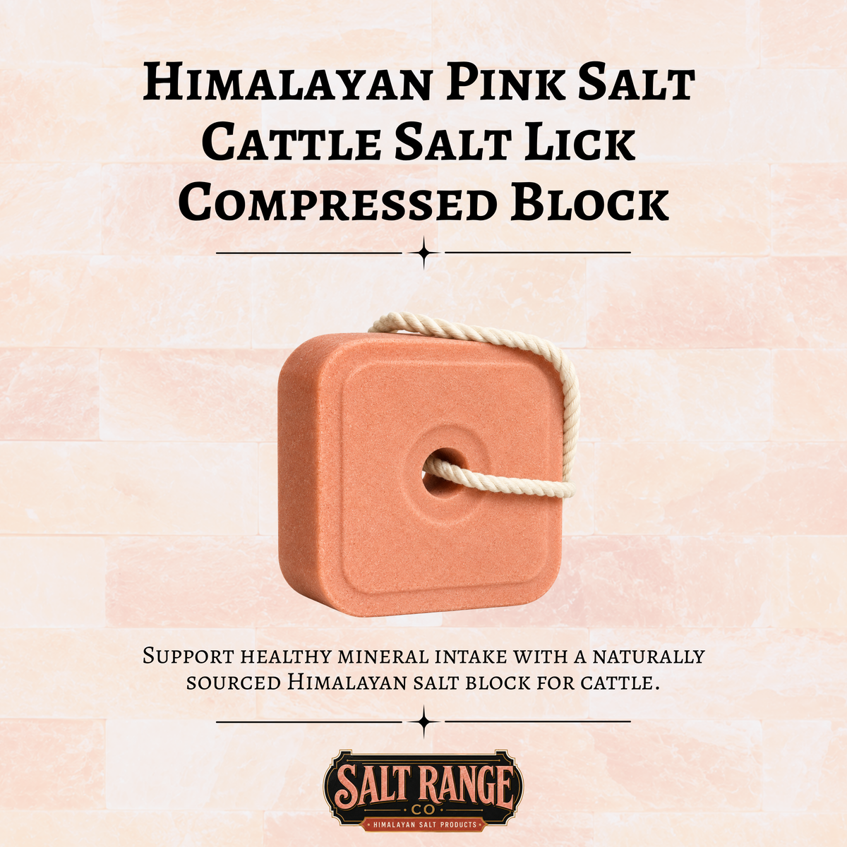 Compressed Himalayan Salt Lick Block for Cattle & Horses, Single Block