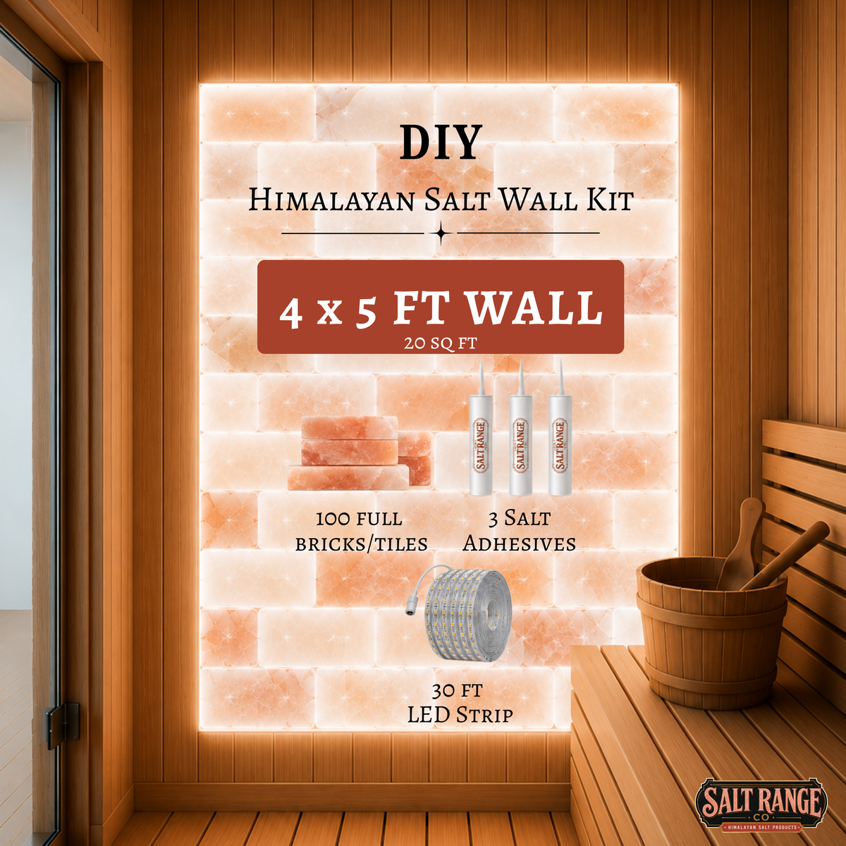 Himalayan Salt Wall DIY Kit — 4 x 5 ft (20 sq ft)