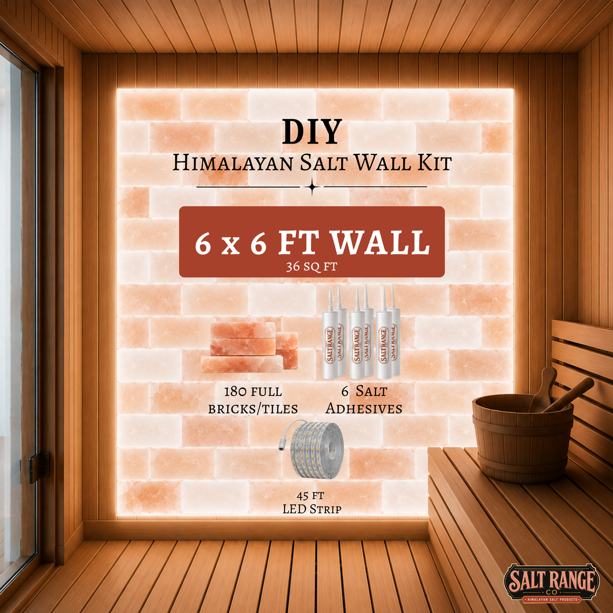 Himalayan Salt Wall DIY Kit — 6 x 6 ft (36 sq ft)
