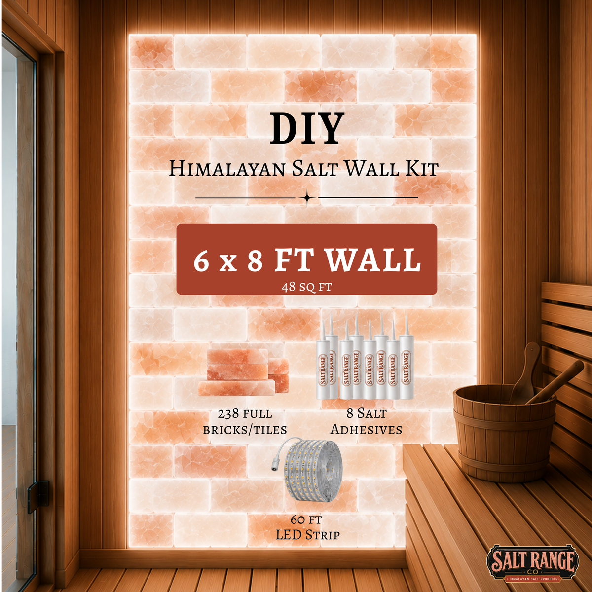 Himalayan Salt Wall DIY Kit — 6 x 8 ft (48 sq ft)