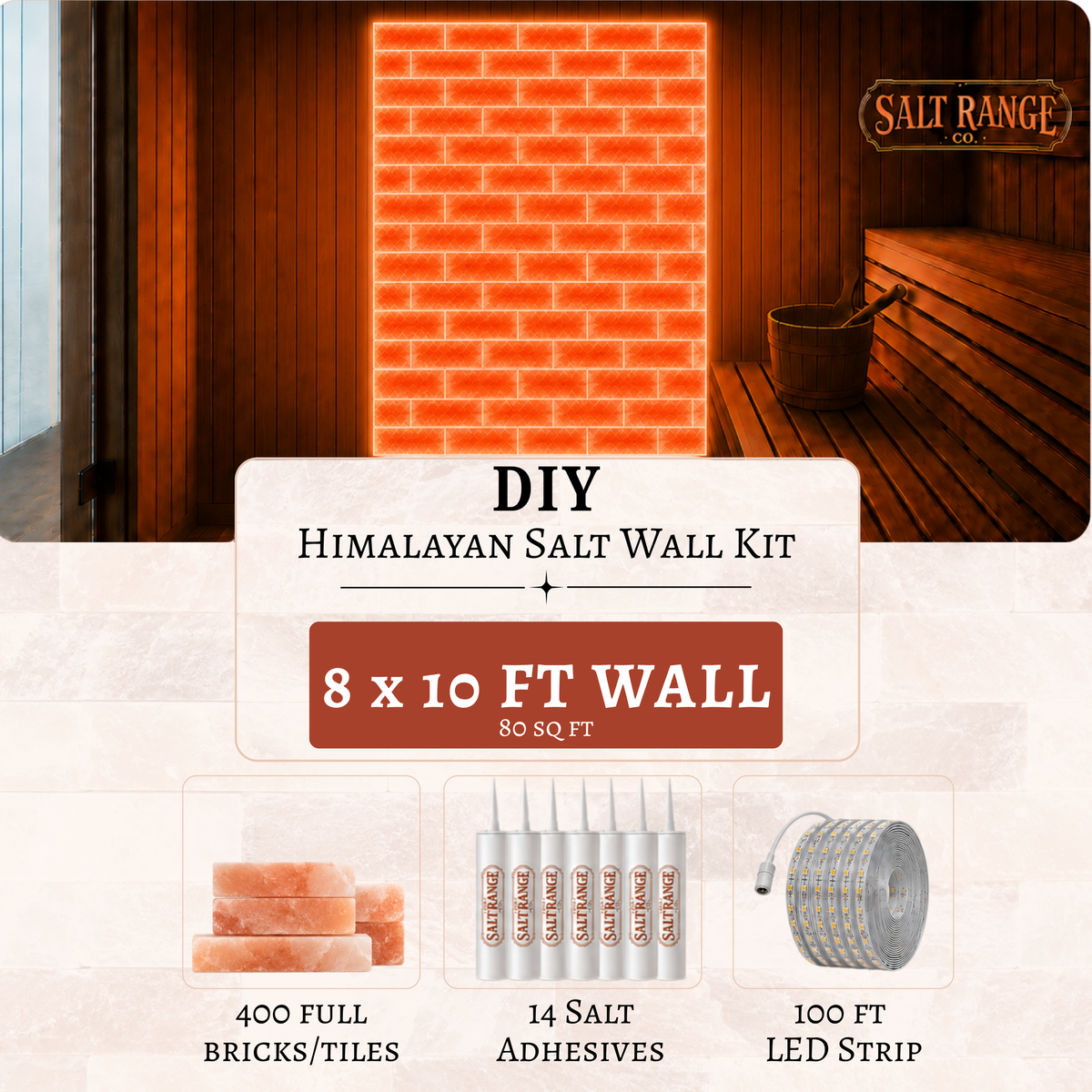 Himalayan Salt Wall DIY Kit — 8 x 10 ft (80 sq ft)
