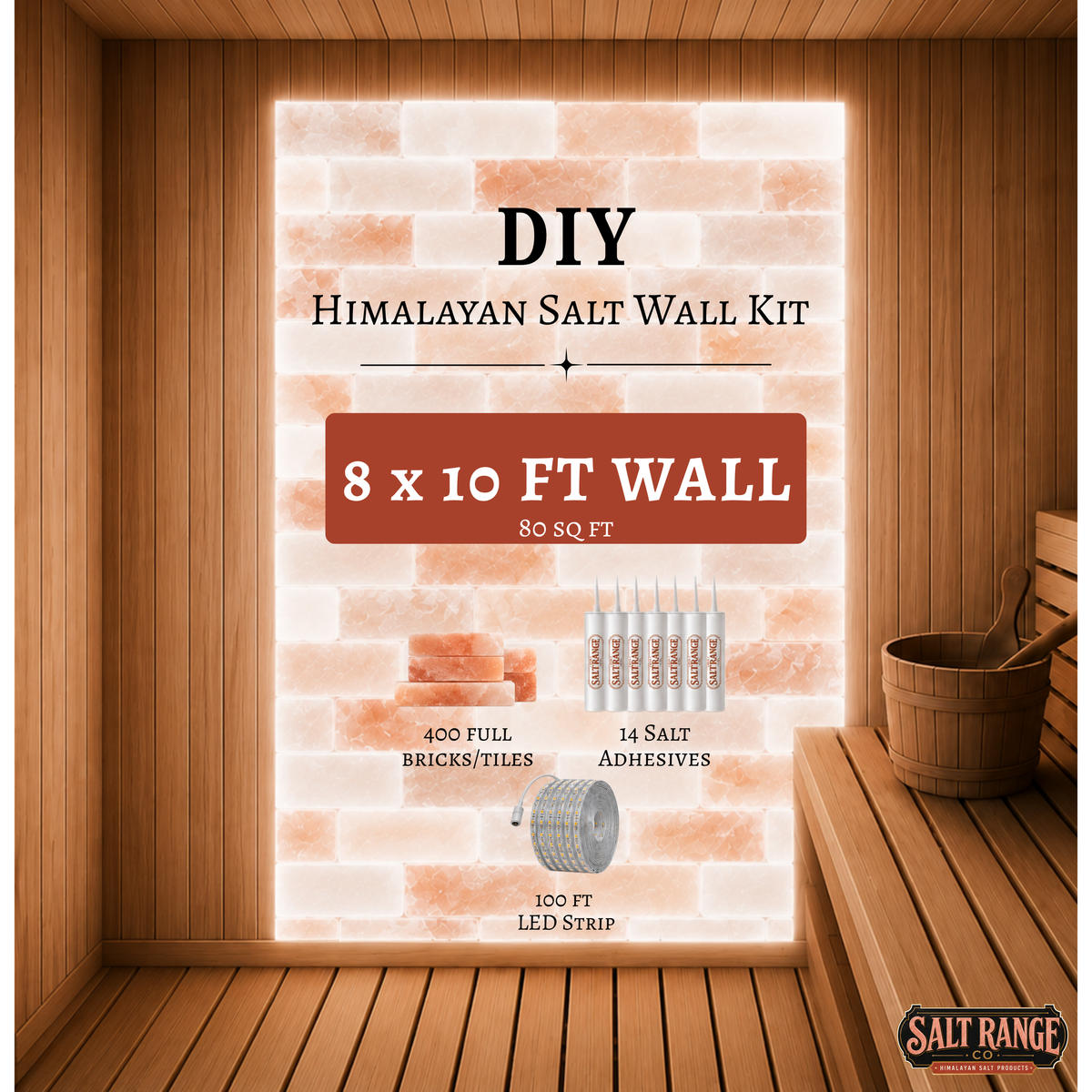 Himalayan Salt Wall DIY Kit — 8 x 10 ft (80 sq ft)