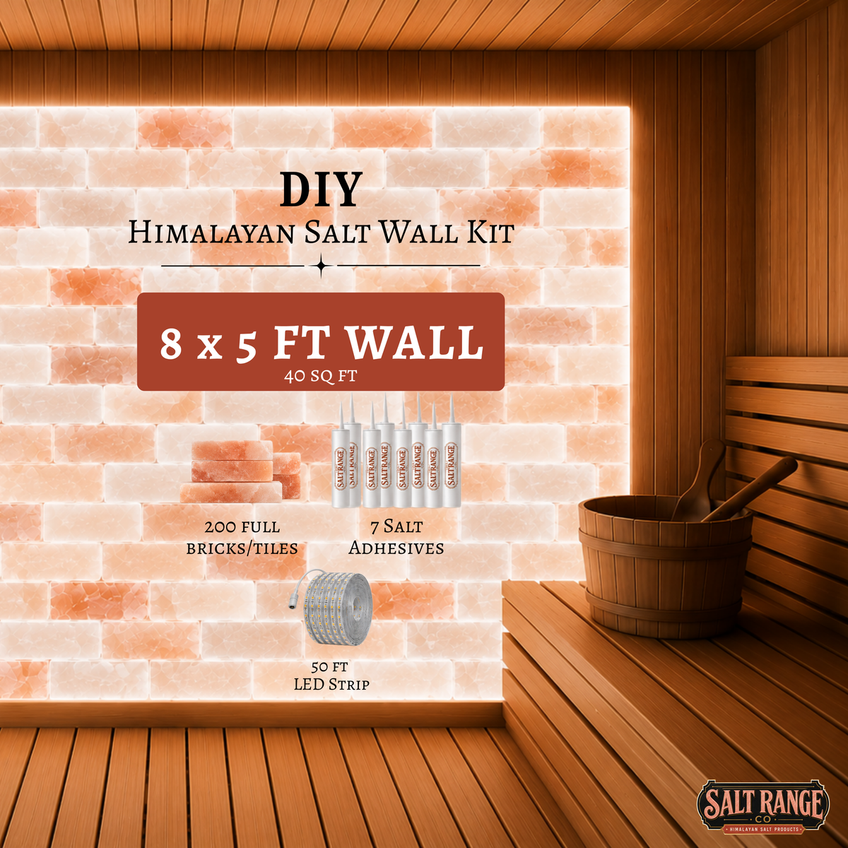 Himalayan Salt Wall DIY Kit — 8 x 5 ft (40 sq ft)