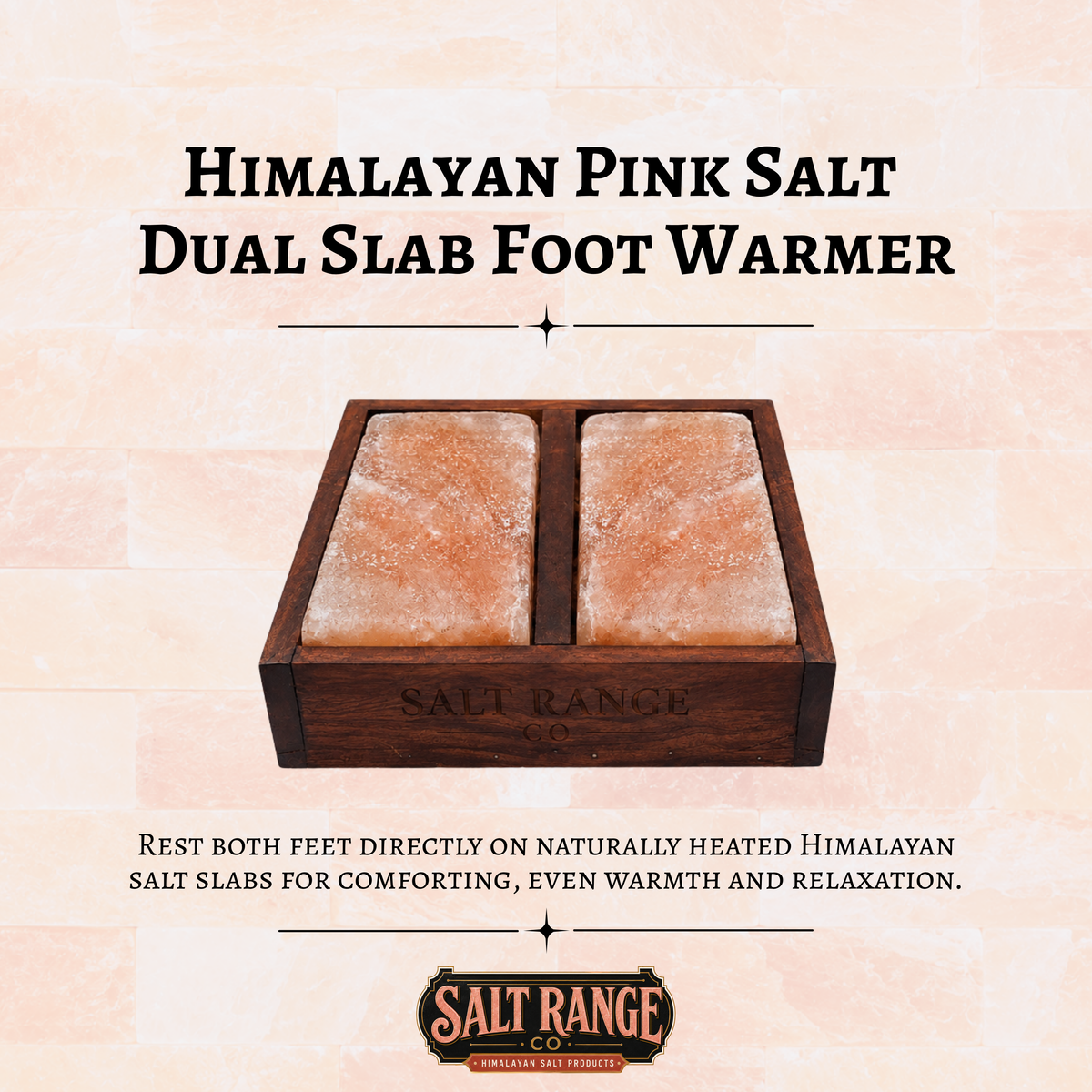 Himalayan Salt Lamp Foot Warmer, Dual Salt Slabs